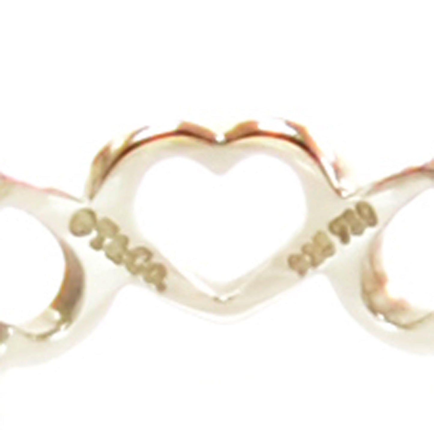 Sterling Silver 18k Rose Gold Hearts Ring 7