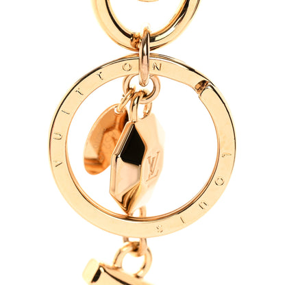 Louis Vuitton Metal LV Facettes Bag Charm Key Holder Gold 3 of 5