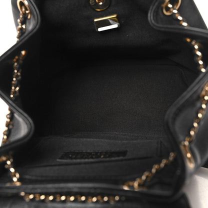 Chanel Lambskin Quilted Small Duma Drawstring Backpack Black 5 of 10