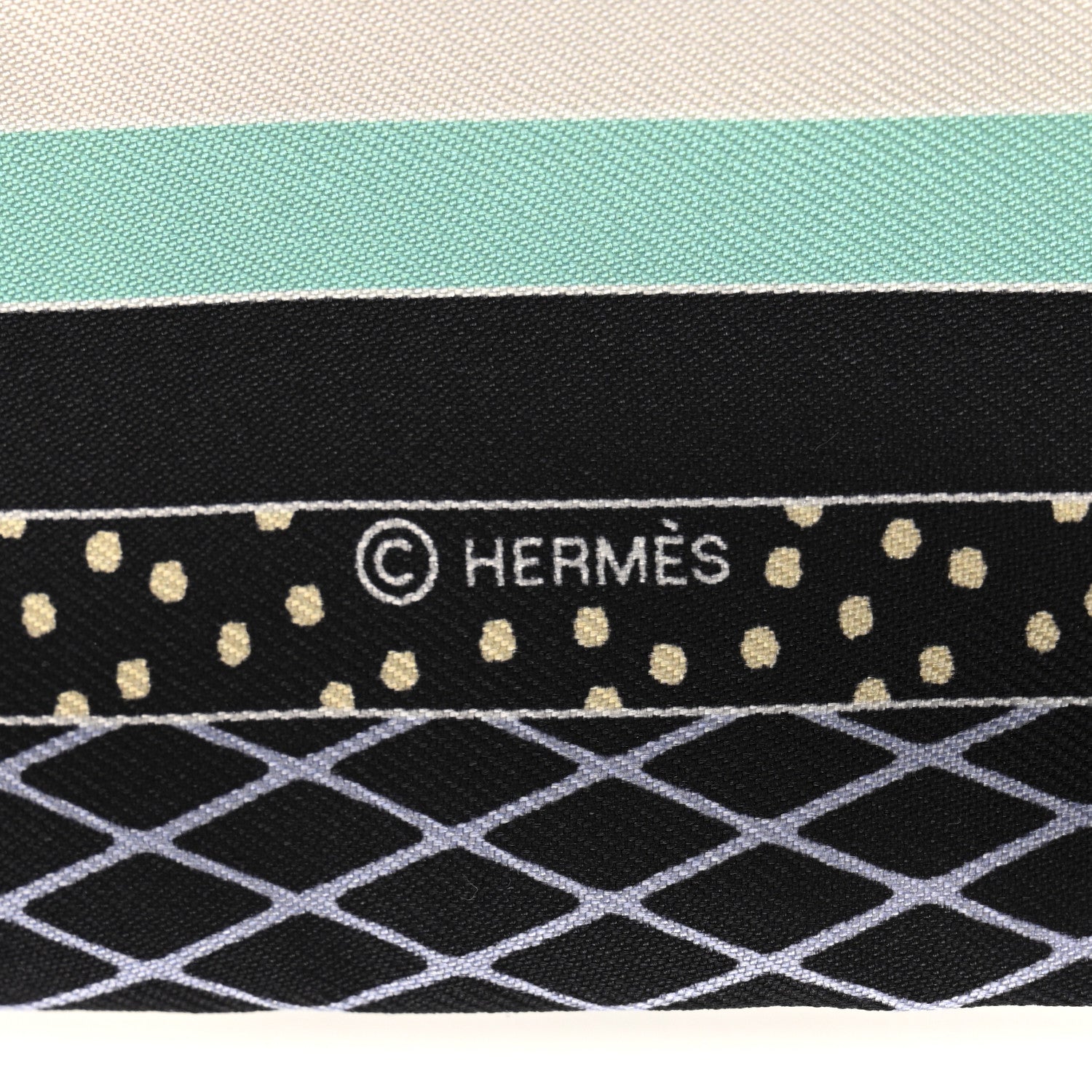 Hermes Silk Twilly Grand Theatre Nouveau Black Bleu Vert 3 of 4