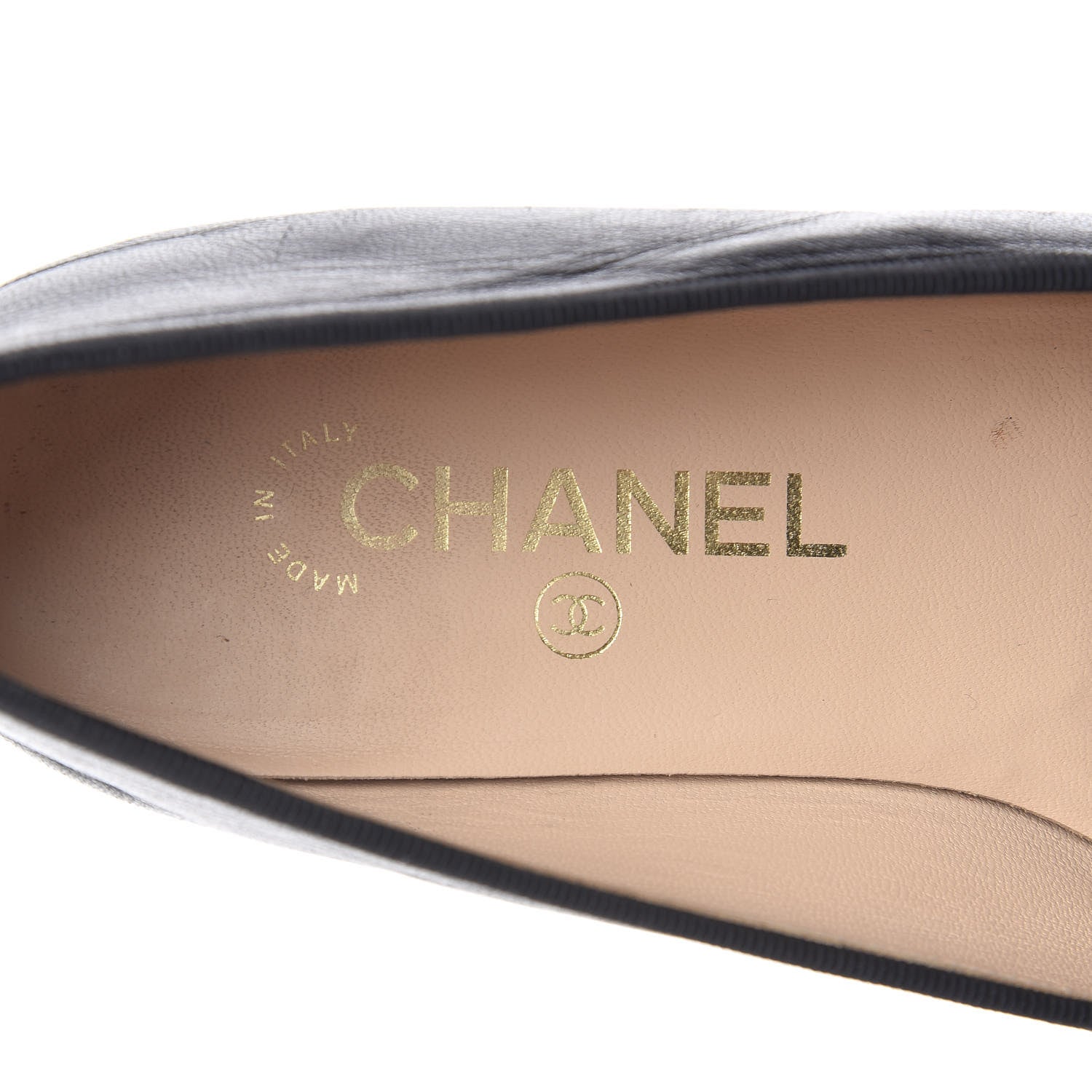 Chanel Lambskin Patent CC Cap Toe Ballerina Flats 38.5 Black 9 of 20