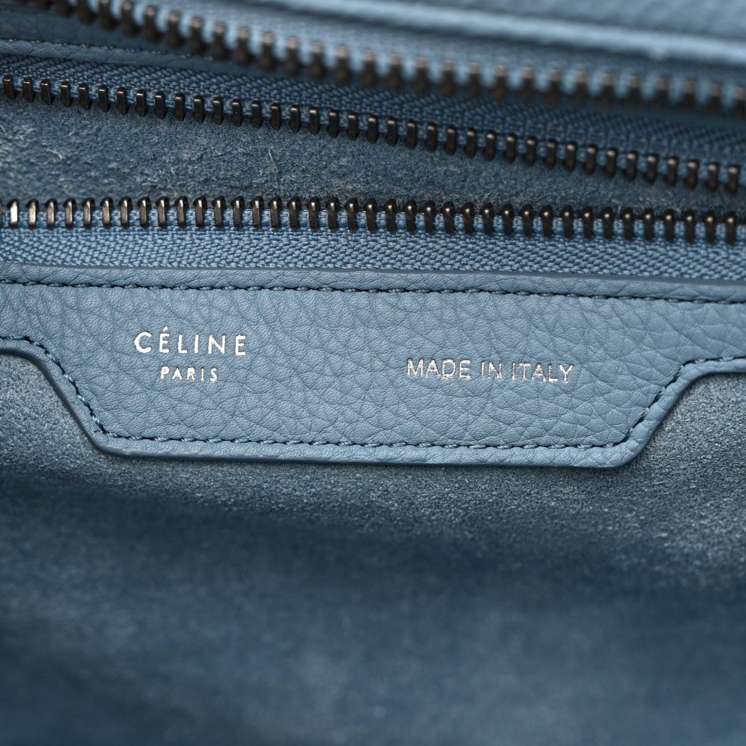 Celine Drummed Calfskin Micro Luggage Slate 6 of 12