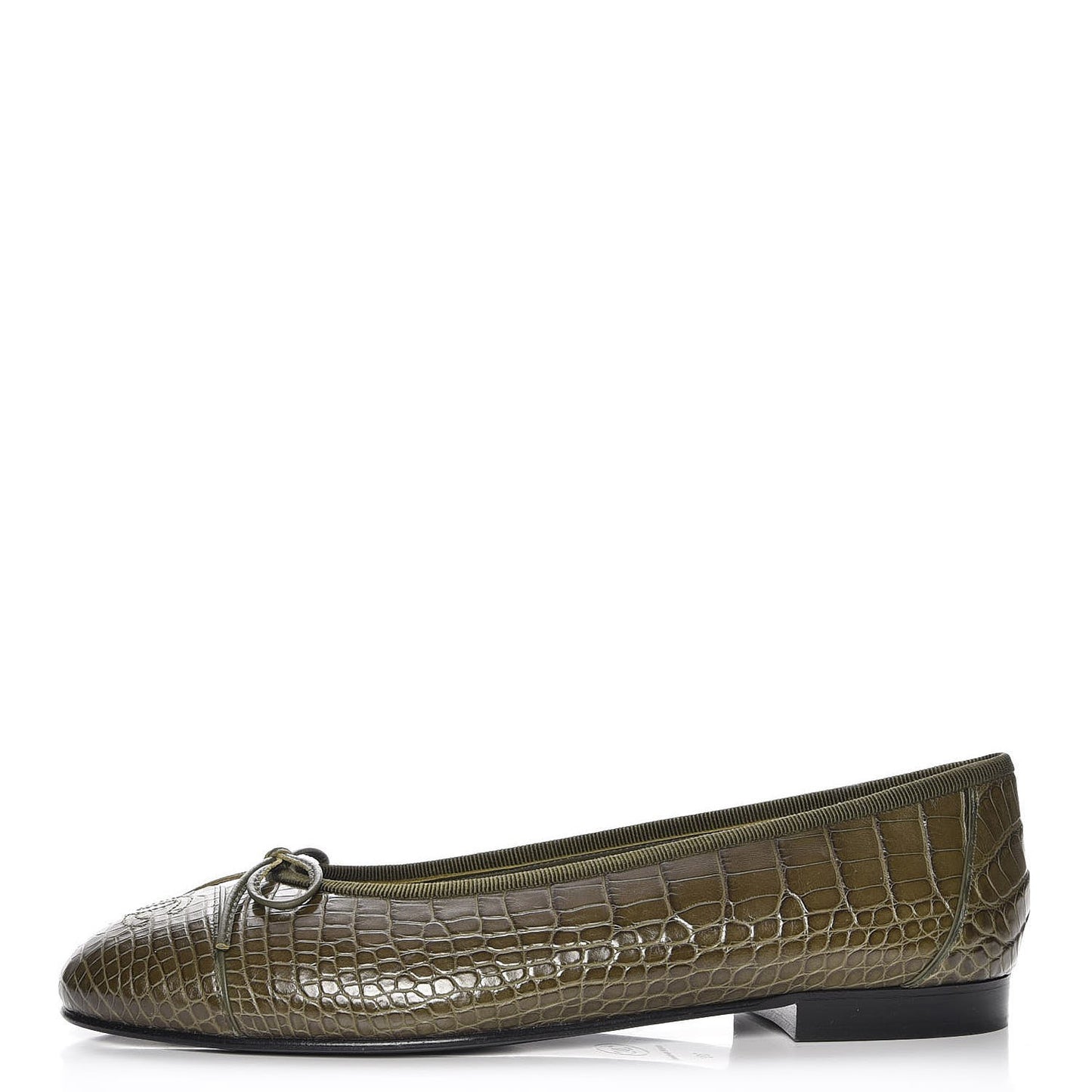 Alligator CC Cap Toe Ballerina Flats 39 Khaki