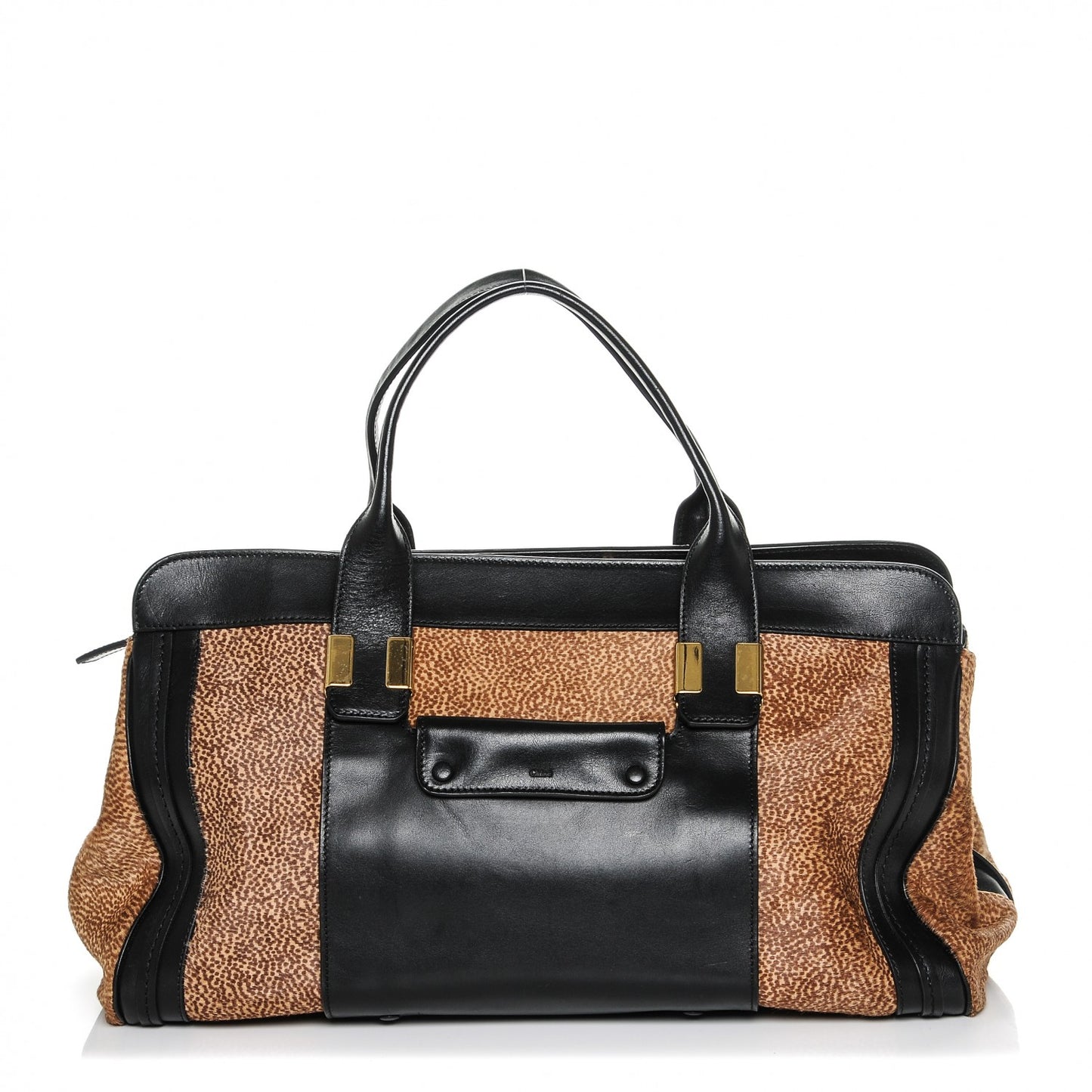 Calf Hair Large Alice Satchel Biscotti Beige