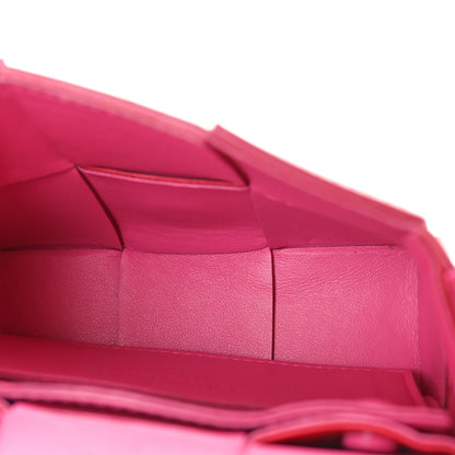 Bottega Veneta Metallic Patent Calfskin Maxi Intrecciato Extra Mini Cassette Crossbody Bag Pink 5 of 10