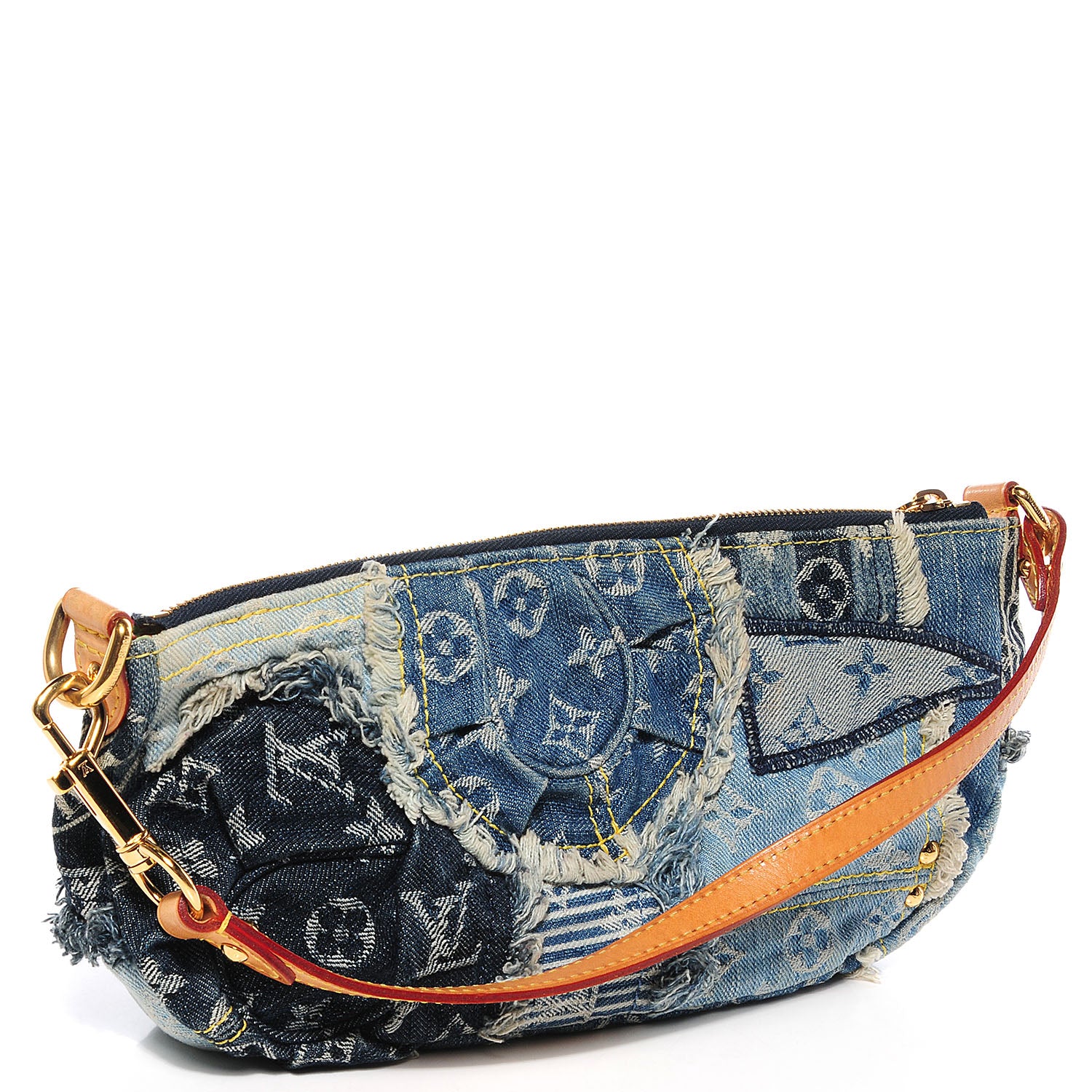 Louis Vuitton Denim Patchwork Pouchy Blue 3 of 7