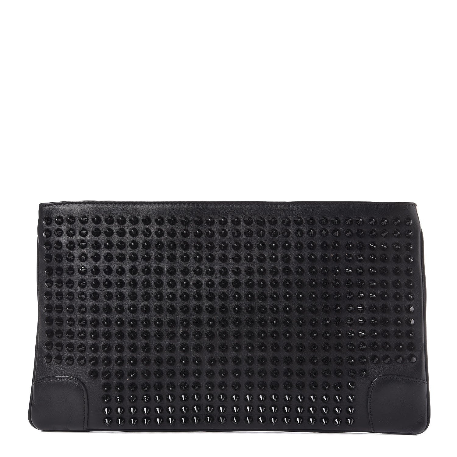 Christian Louboutin Calfskin Studded Loubiposh Clutch Black 1 of 12