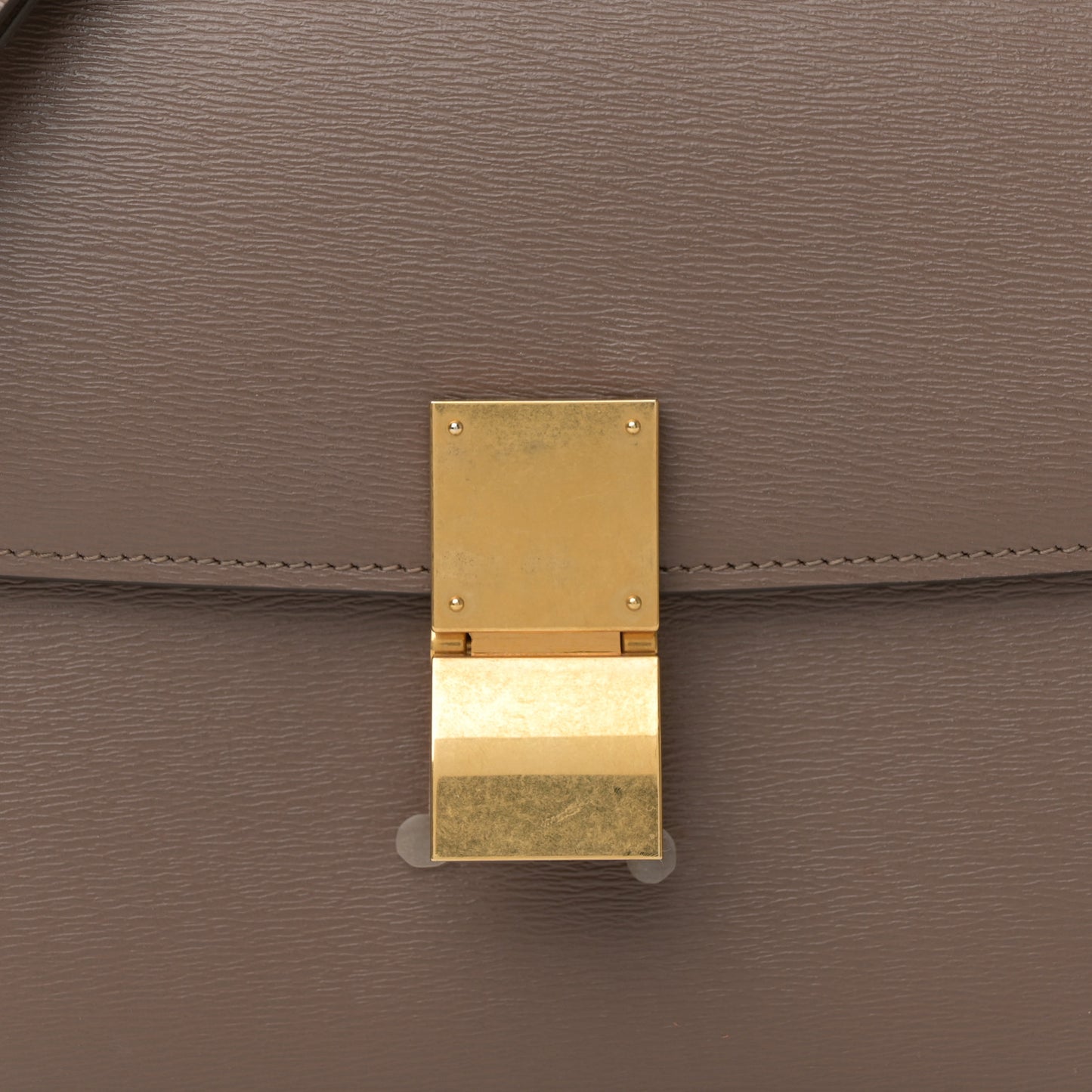 Liege Calfskin Medium Classic Box Flap Bag Taupe