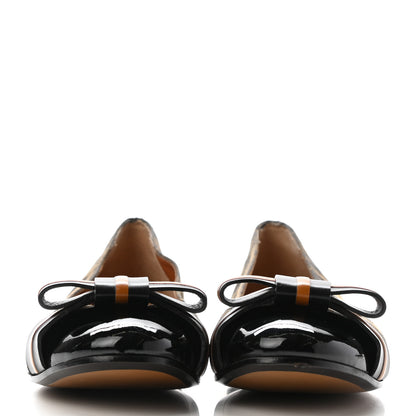 Fendi Zucca Ballerina Bow Flat 39.5 Tobacco Black 2 of 9