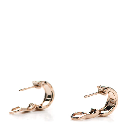 Chanel 18K Beige Gold Coco Crush Hoop Earrings 3 of 5