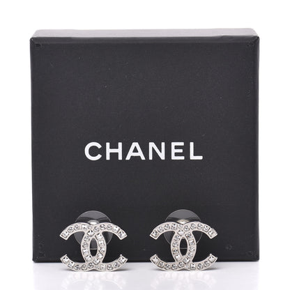 Chanel Baguette Crystal CC Earrings Silver 5 of 5