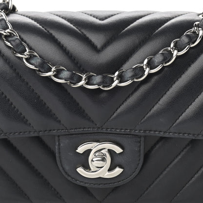 Chanel Lambskin Chevron Quilted Mini Rectangular Flap Black 8 of 15