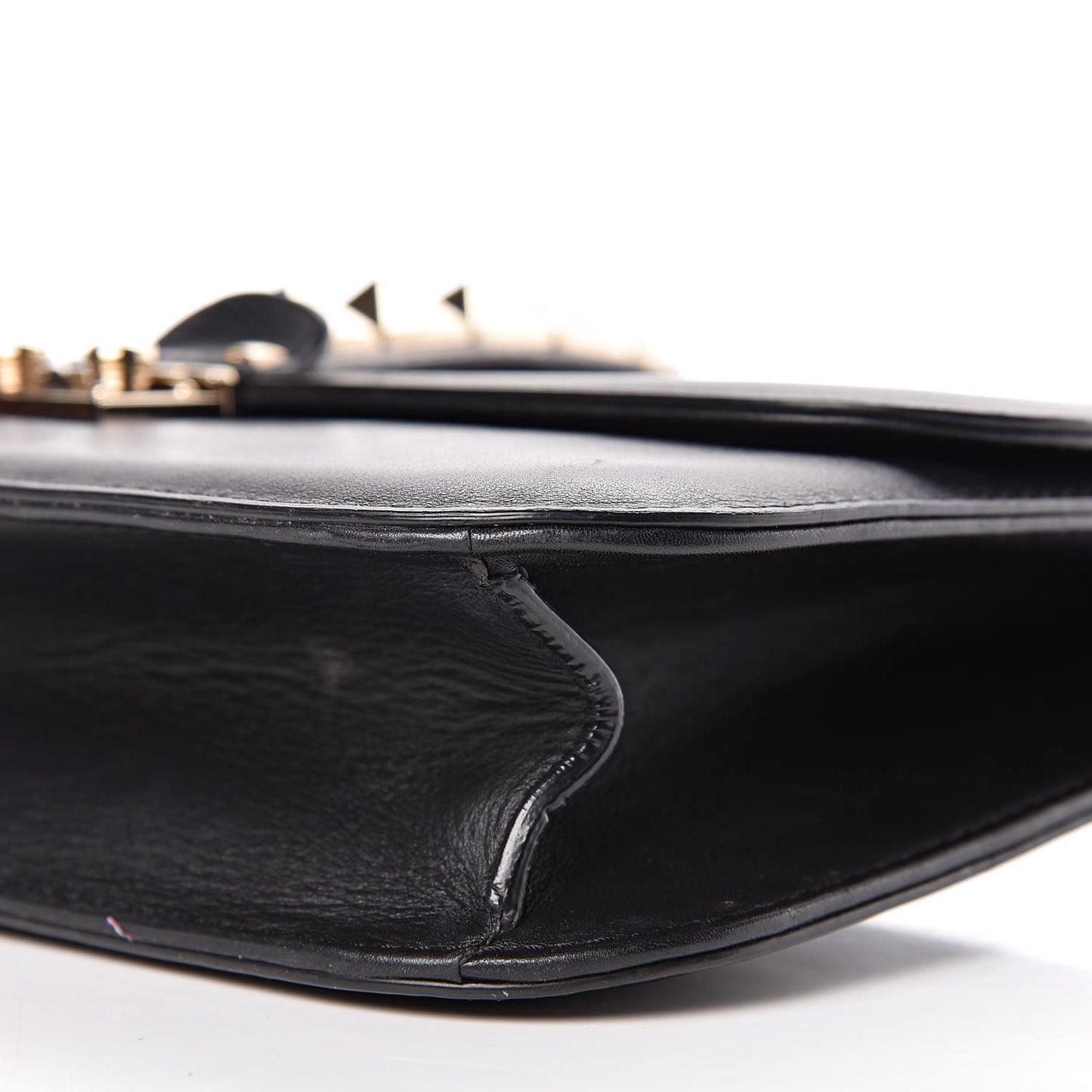 Vitello Medium Glam Lock Rockstud Flap Black