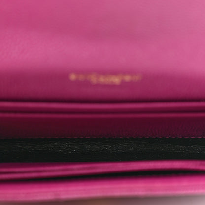 Saint Laurent Grain De Poudre Matelasse Chevron Small Monogram Envelope Wallet Dark Grape 5 of 6