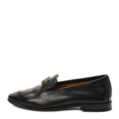 Chanel Shiny Calfskin CC Mocassin Loafers 35.5 Black 1 of 9