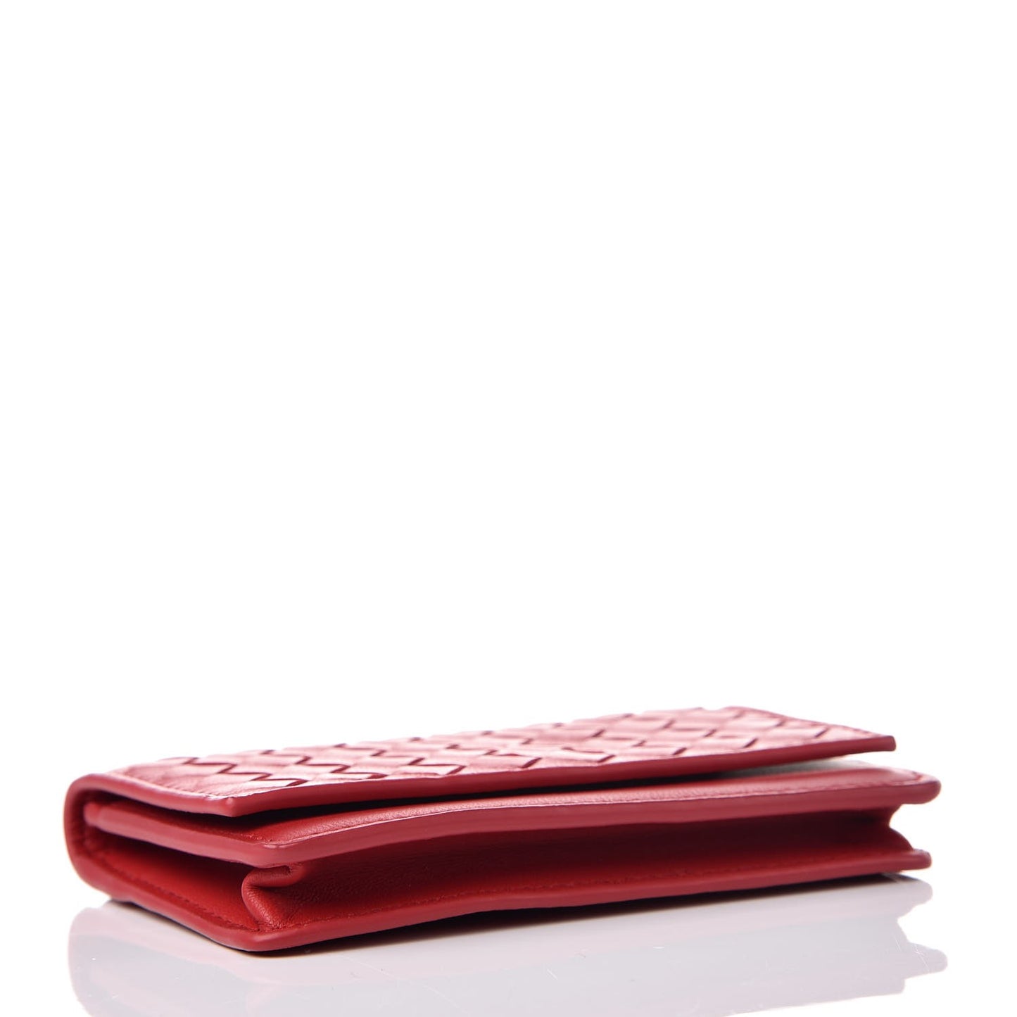 Nappa Intrecciato Card Holder China Red