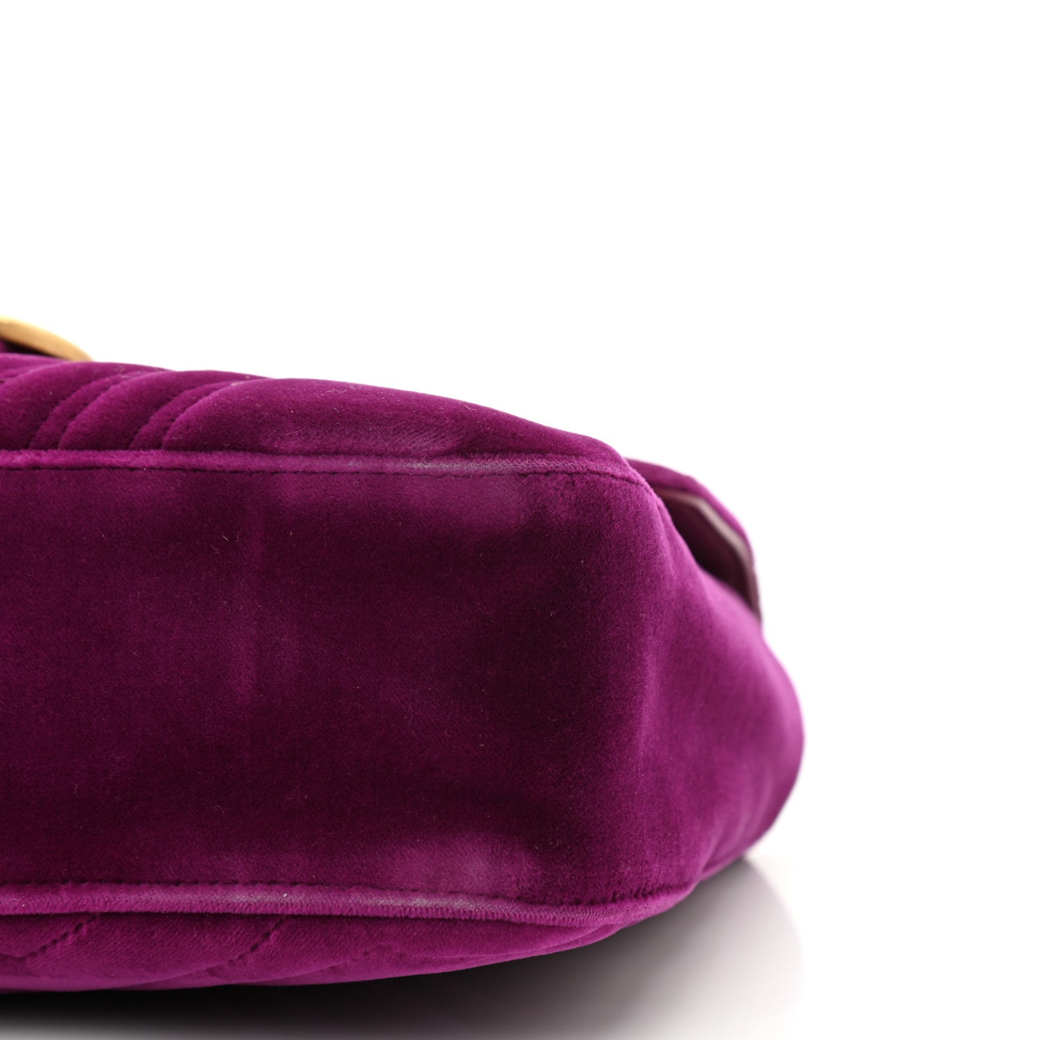 Gucci Velvet Matelasse Medium GG Marmont Shoulder Bag Fuchsia Violet Cyclamen 10 of 13