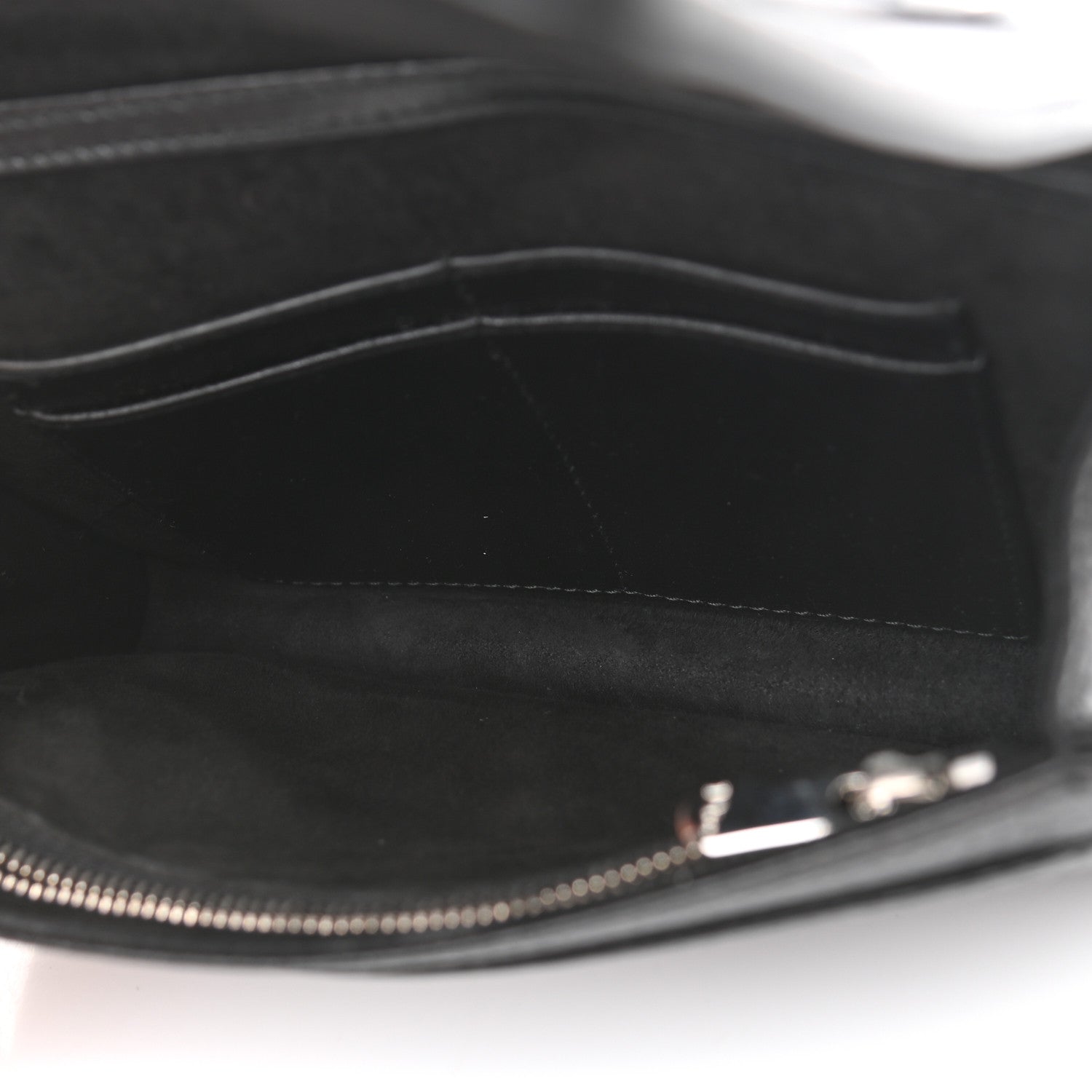 Christian Dior Grained Calfskin Diorama Wallet on Chain Pouch Black 5 of 10