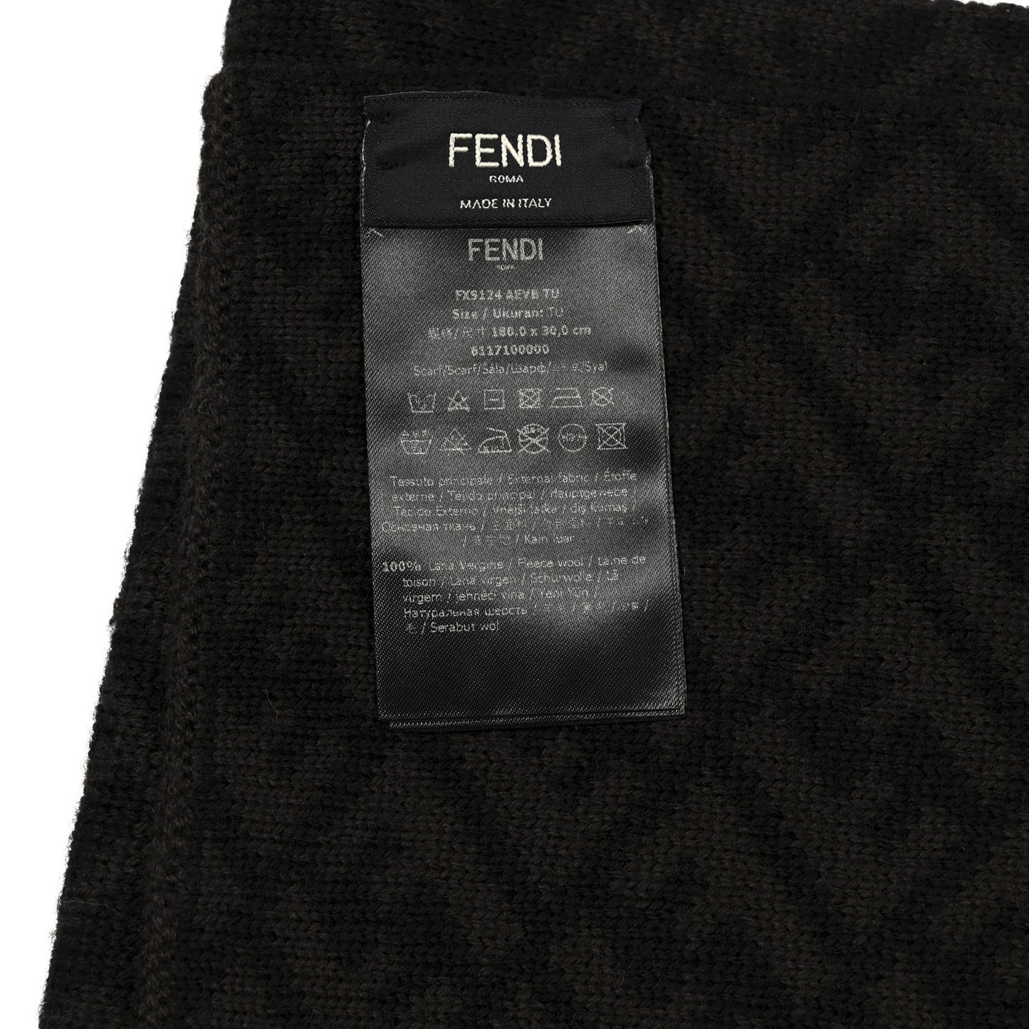 Wool FF Scarf Fango Moro Rosso