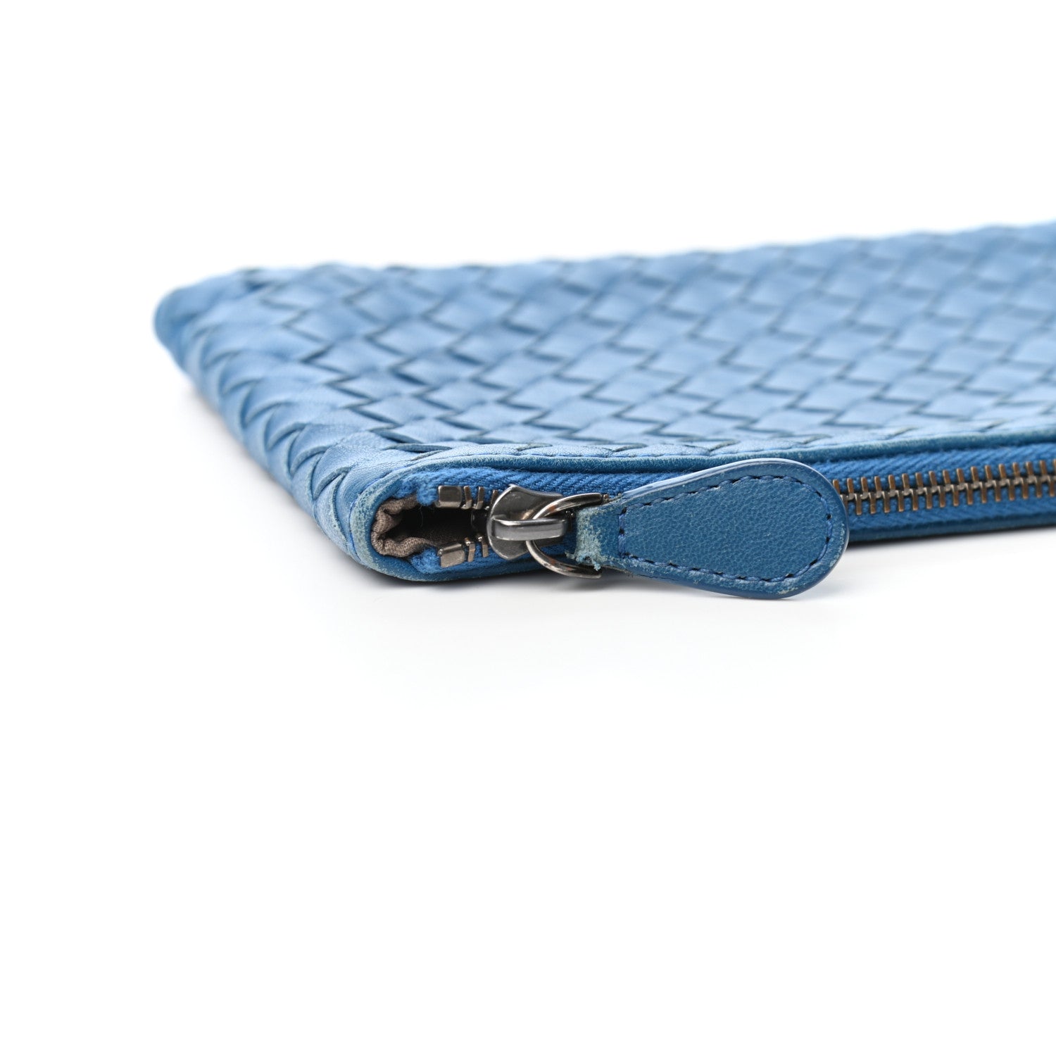 Bottega Veneta Nappa Intrecciato Zip Pouch Blue 10 of 10