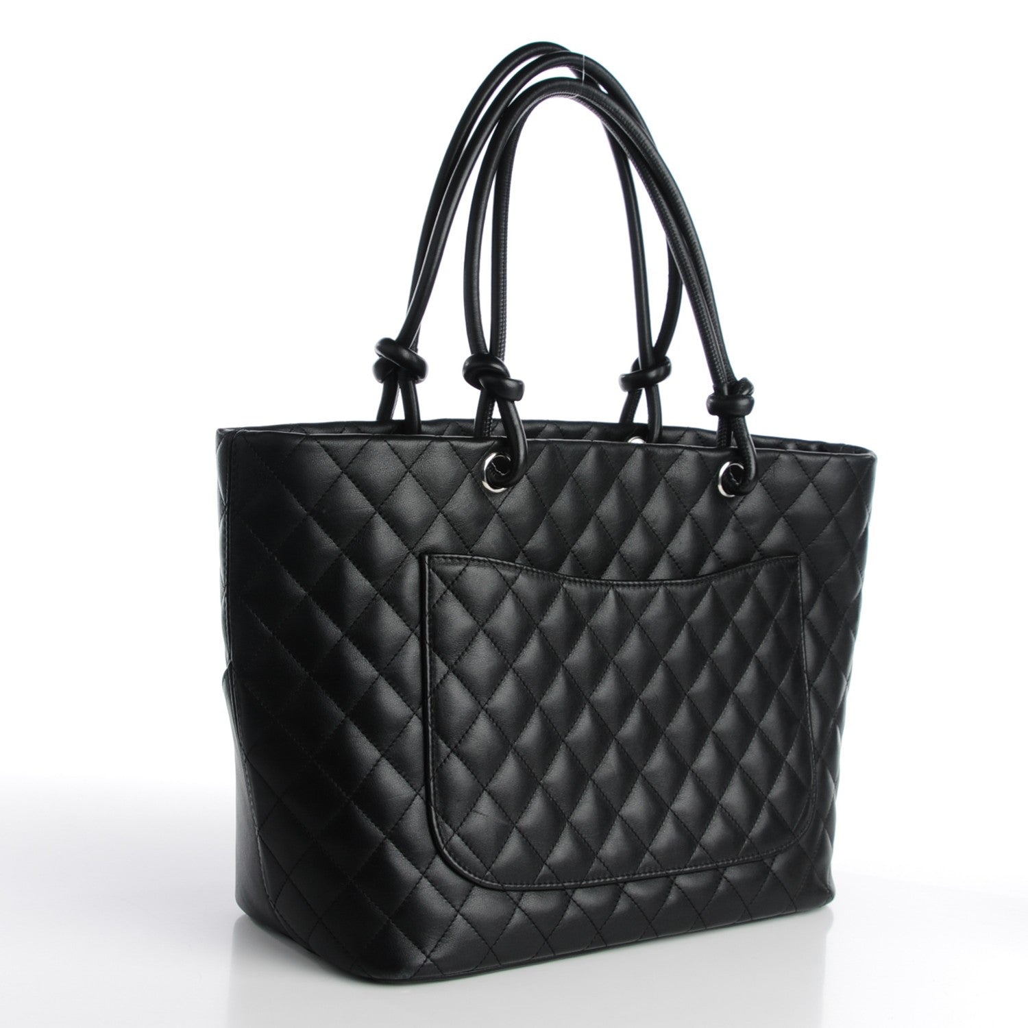 Chanel Calfskin Quilted Large Cambon Tote Black White 3 of 7
