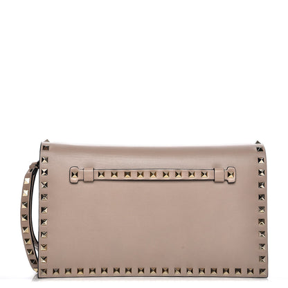 Valentino Garavani Nappa Rockstud Wristlet Clutch Poudre 1 of 8