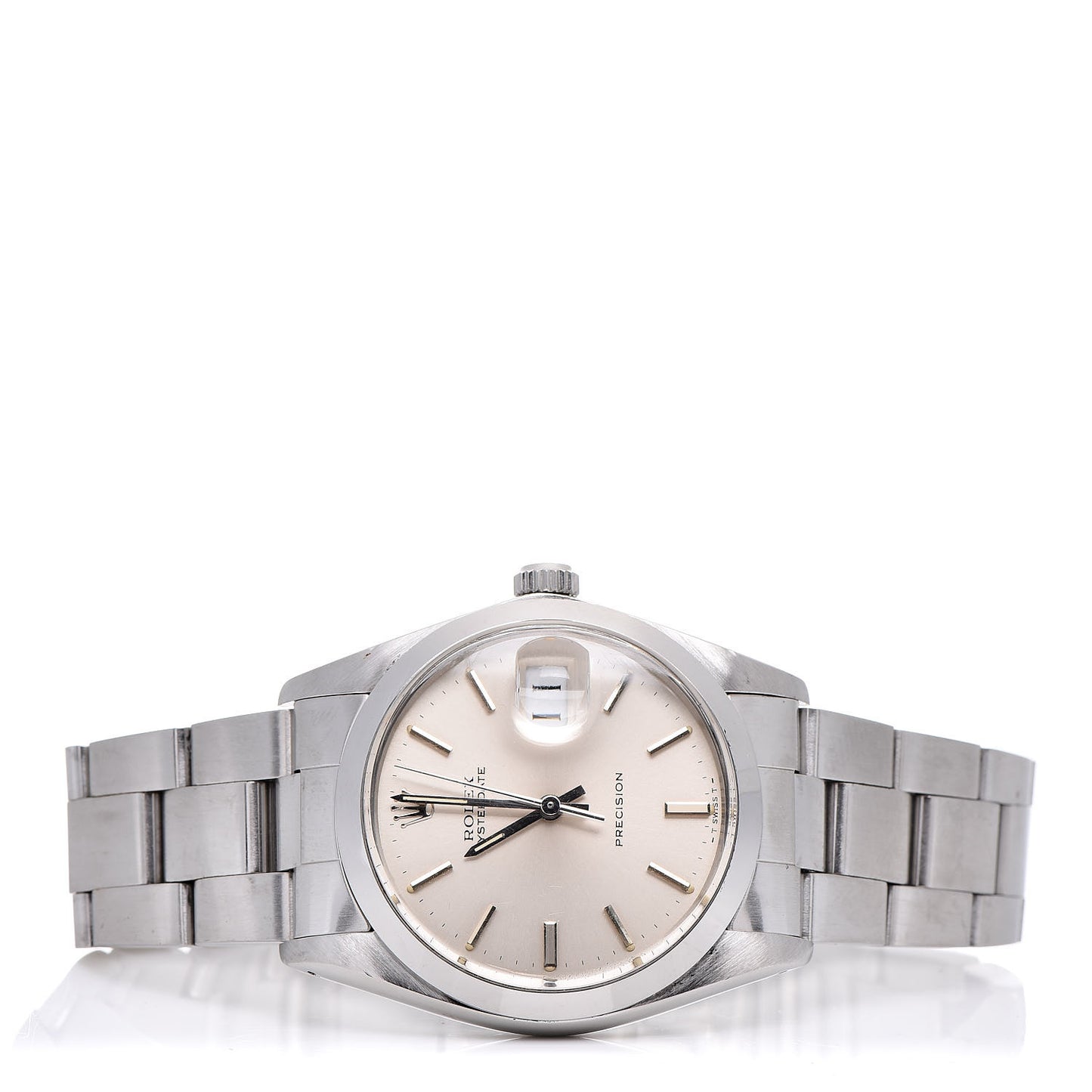 Stainless Steel 34mm Oysterdate Precision Watch Silver 6694