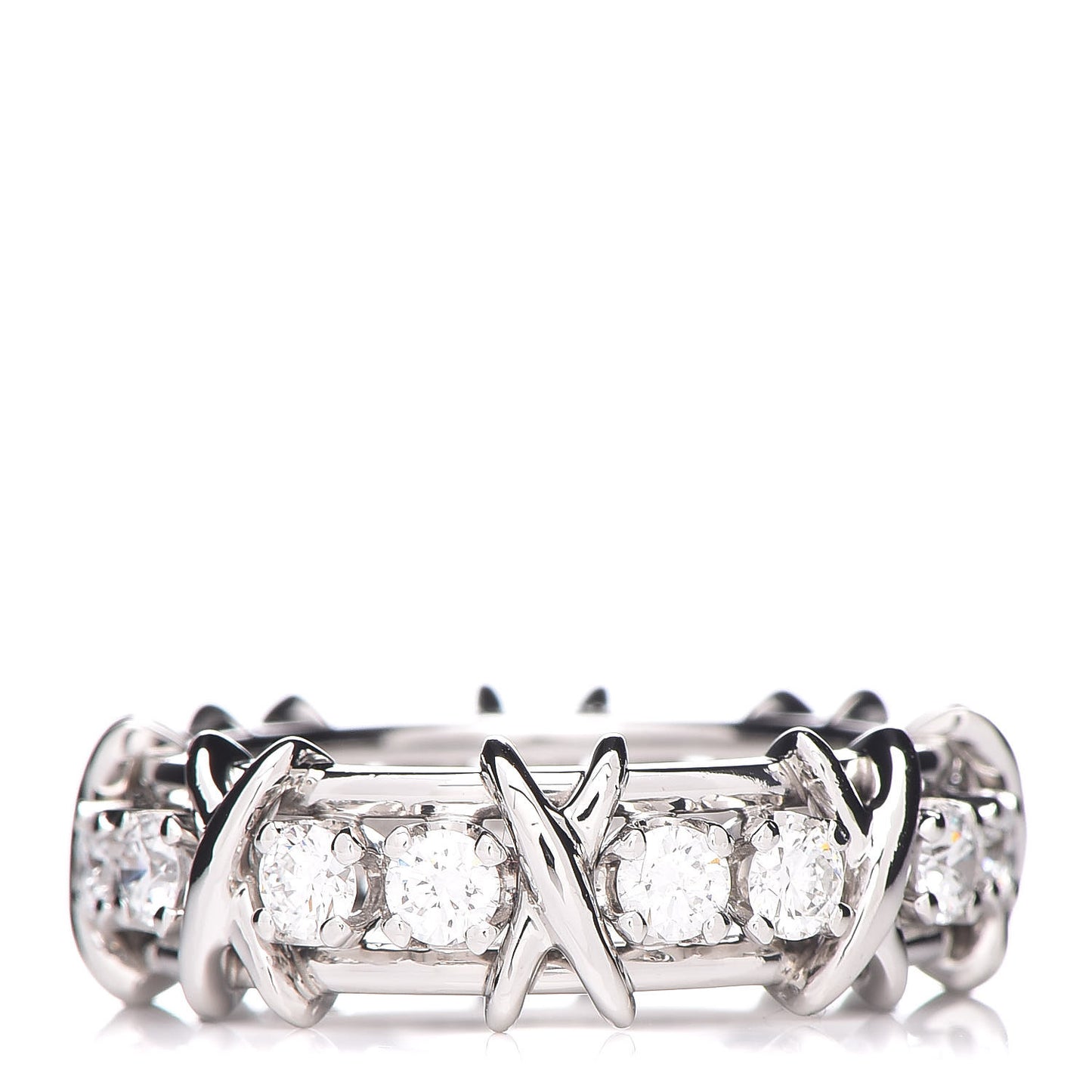 Platinum Diamond Schlumberger Sixteen Stone Ring 52 6
