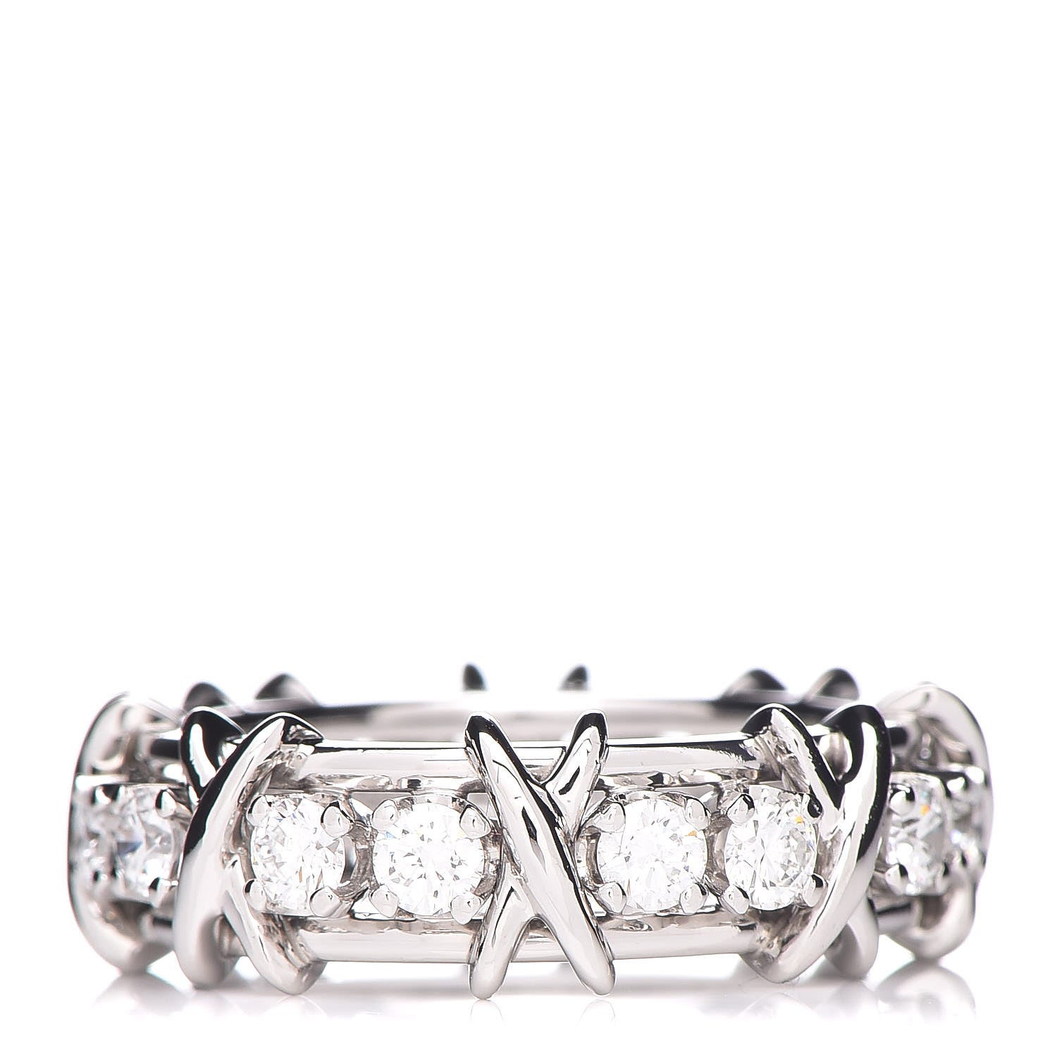 Tiffany Platinum Diamond Schlumberger Sixteen Stone Ring 52 6 1 of 6