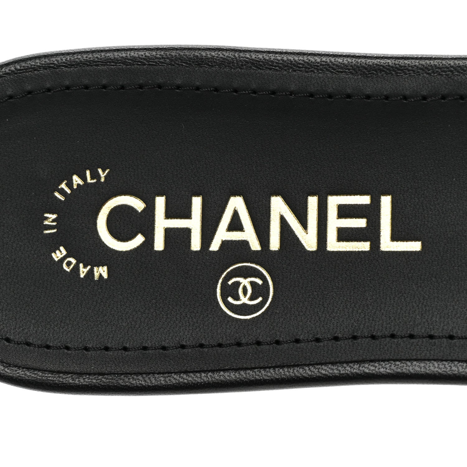 Chanel Lambskin Pearl Crystal CC Sandals 41 Black 7 of 9