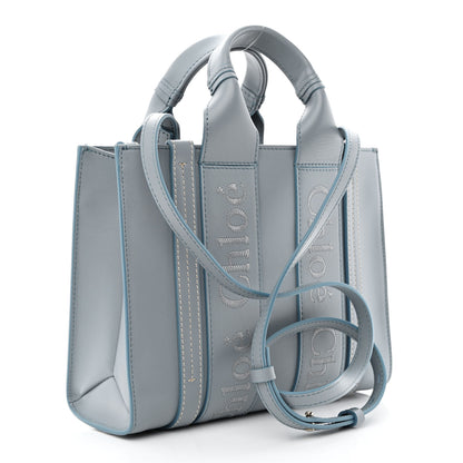 Chloe Calfskin Small Woody Tote Storm Blue 3 of 11