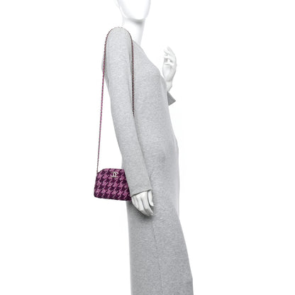 Chanel Tweed Quilted Mini Clutch With Chain Purple 2 of 11