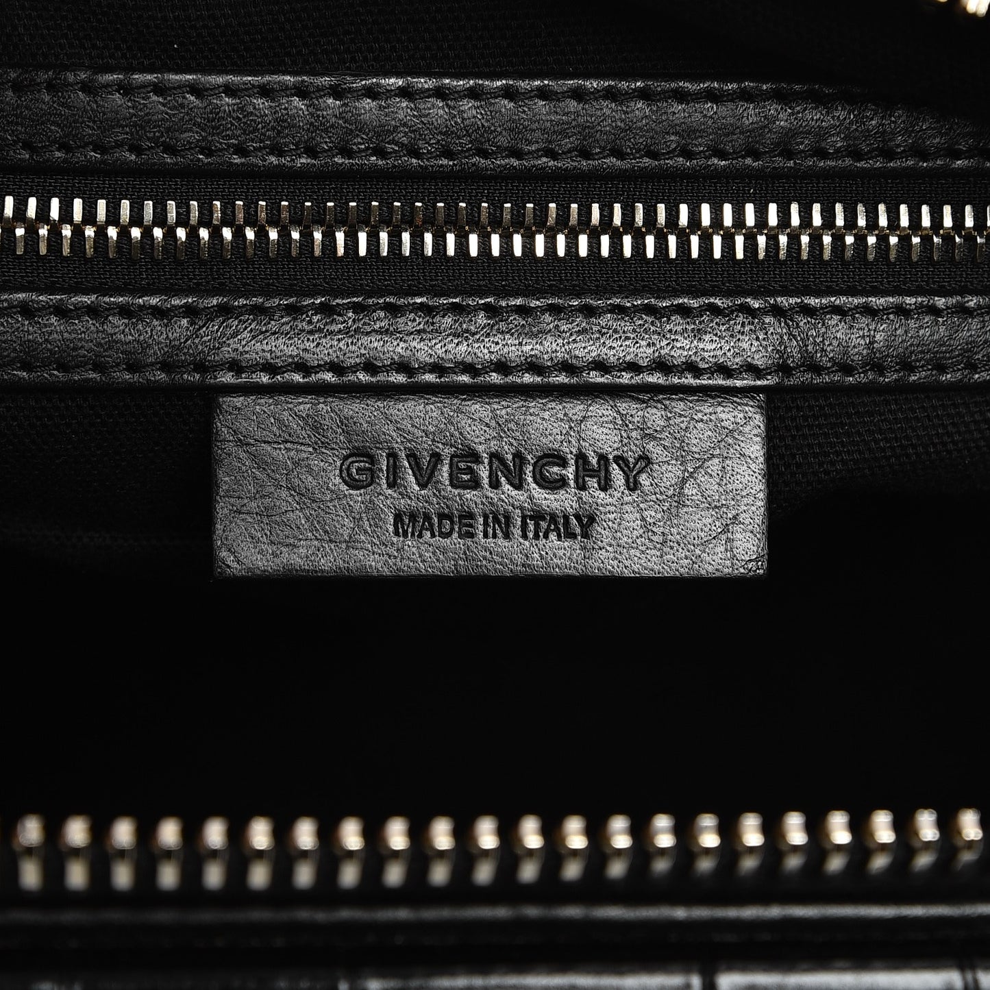 Calfskin Crocodile Embossed Small Antigona Black