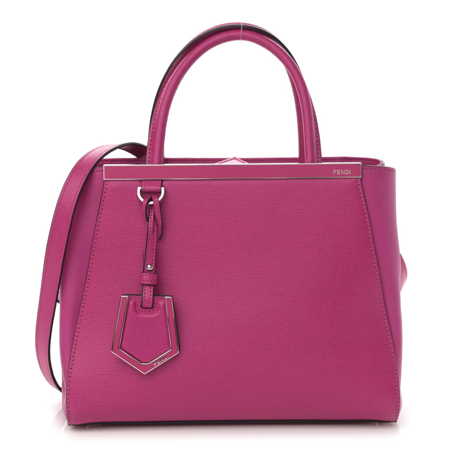 Fendi Vitello Elite Petite 2Jours Tote Magenta 1 of 9