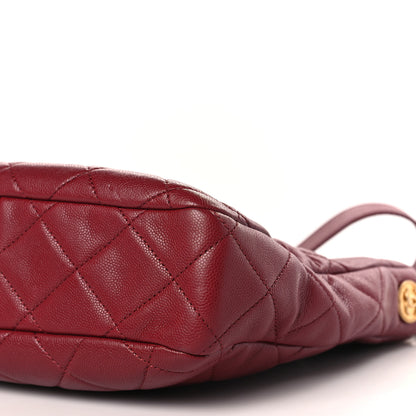 Chanel Caviar Quilted Twist Your Buttons Hobo Burgundy 9 of 9