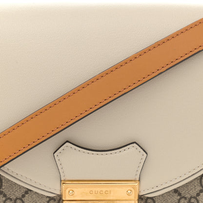 Gucci GG Supreme Monogram Calfskin Small Padlock Messenger Shoulder Bag Beige Mystic White Sun Oil 8 of 11