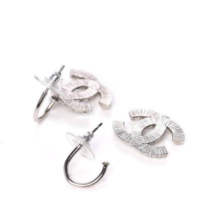 Chanel Baguette Crystal CC Dangle Earrings Silver 3 of 5