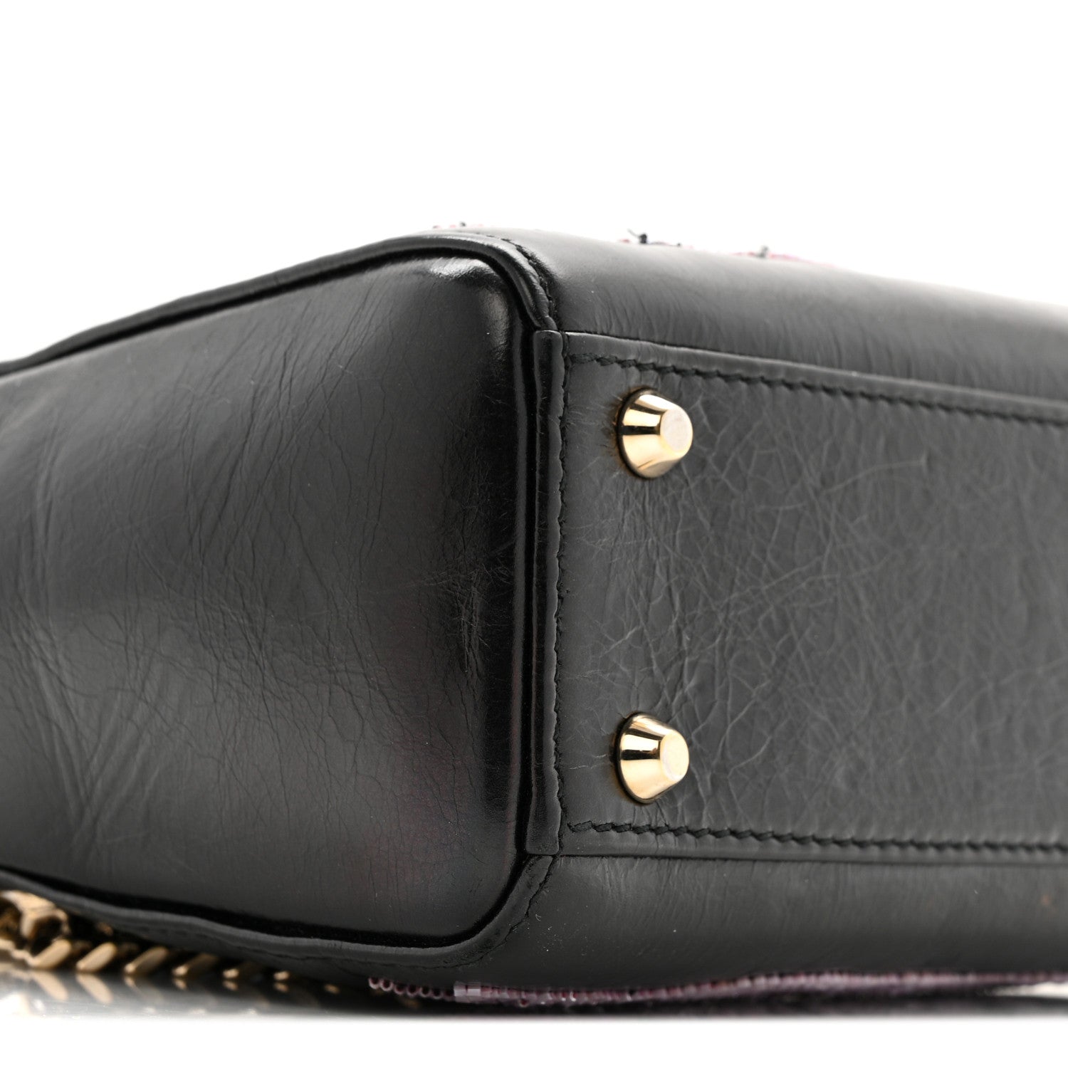 Christian Dior Calfskin Beaded Mini Lady Dior Black 8 of 11