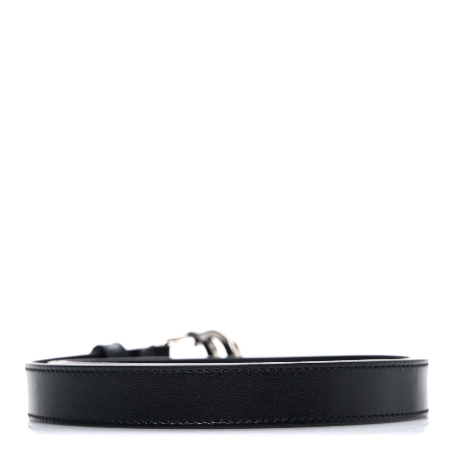 Plutone Calfskin Palladium Double G 20mm Belt 95 38 Black