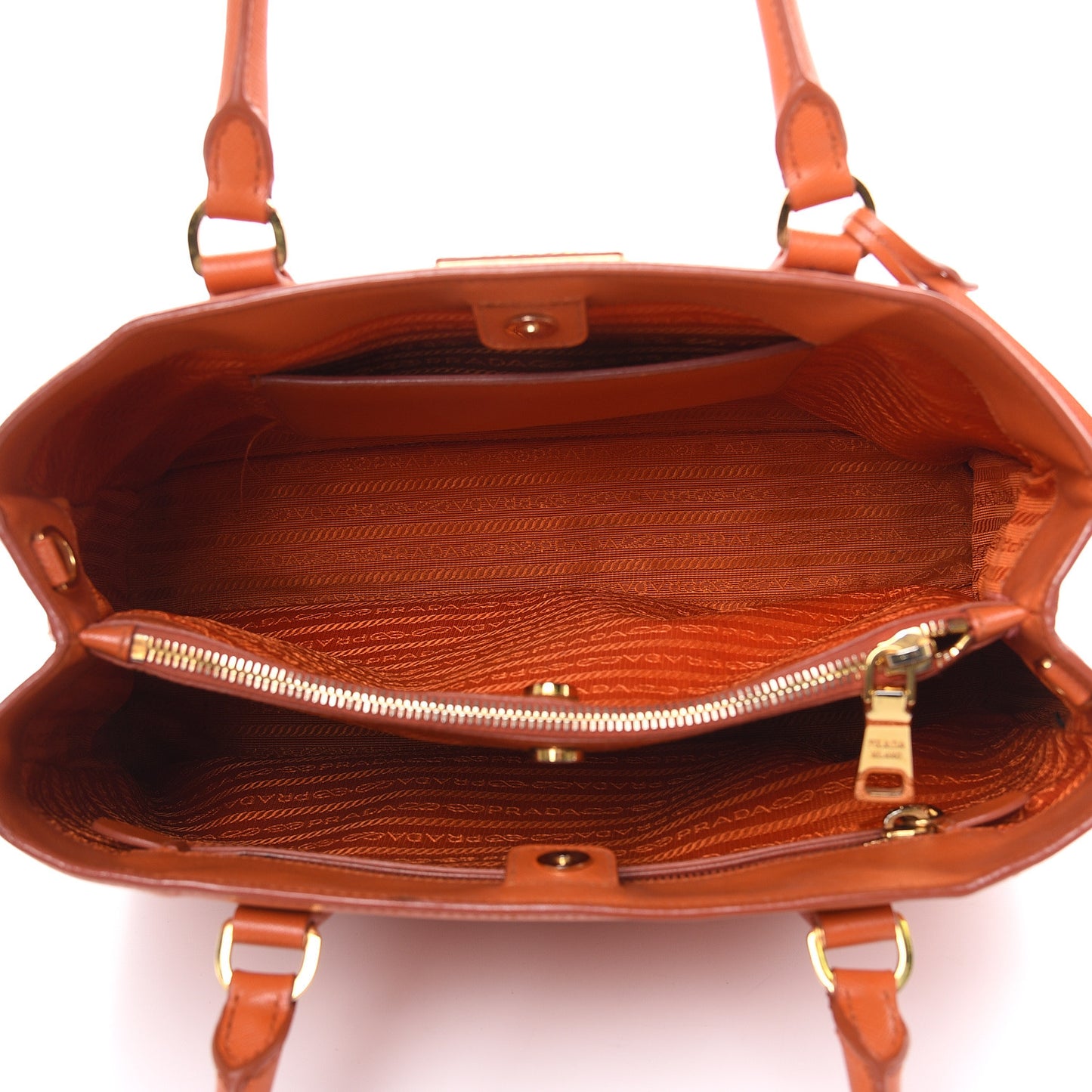 Saffiano Lux Medium Tote Papaya