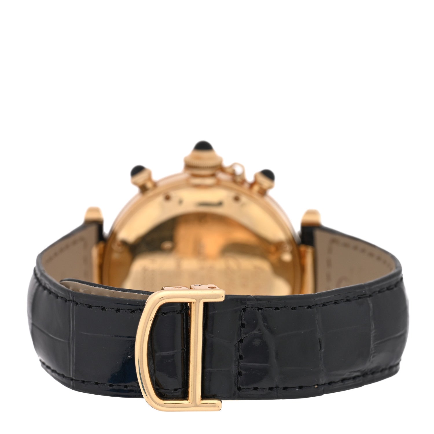 Cartier 18K Yellow Gold Alligator 38mm Pasha Chronograph Quartz Watch 3 of 5