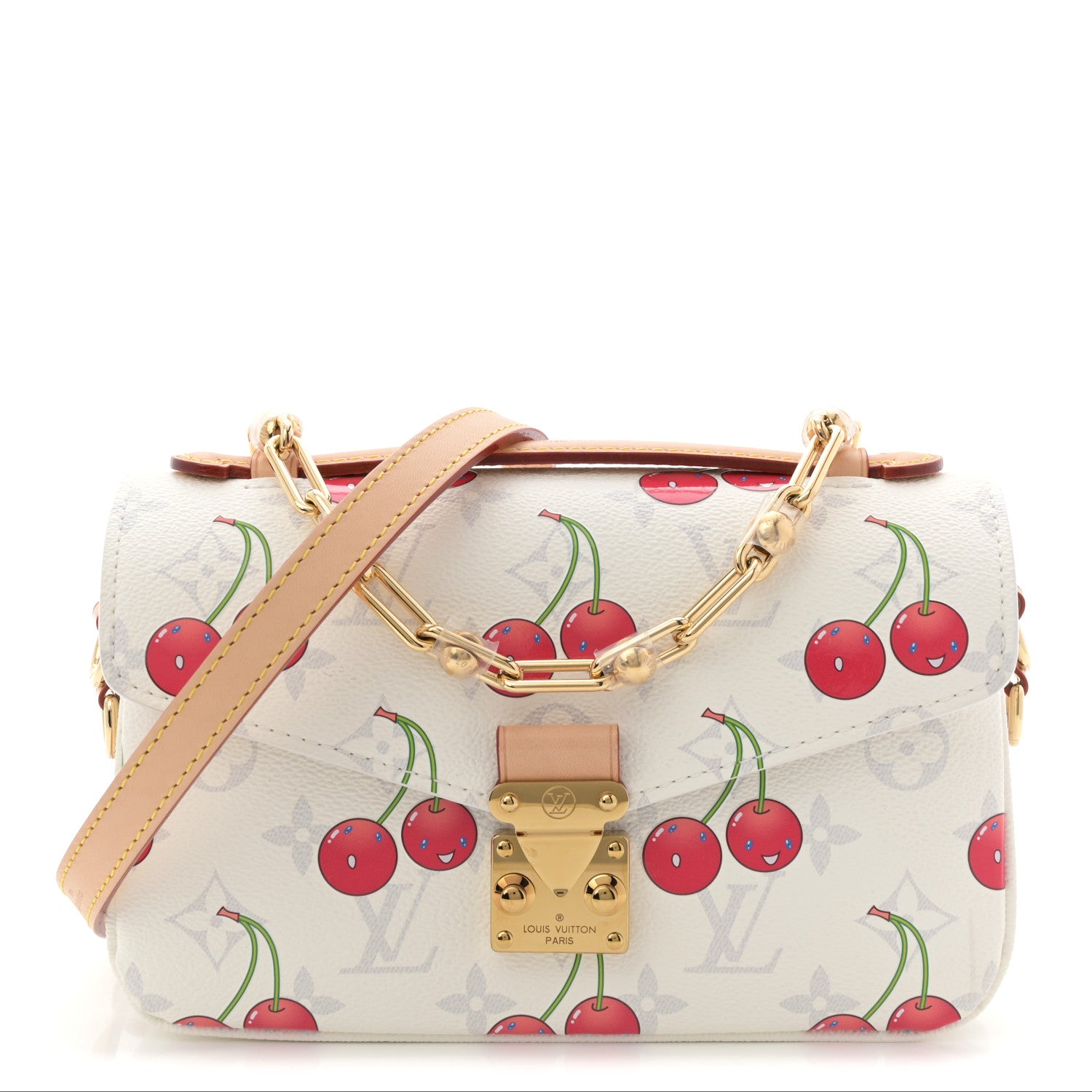 Louis Vuitton LV X TM Monogram Cerises Pochette Metis East West White 1 of 10