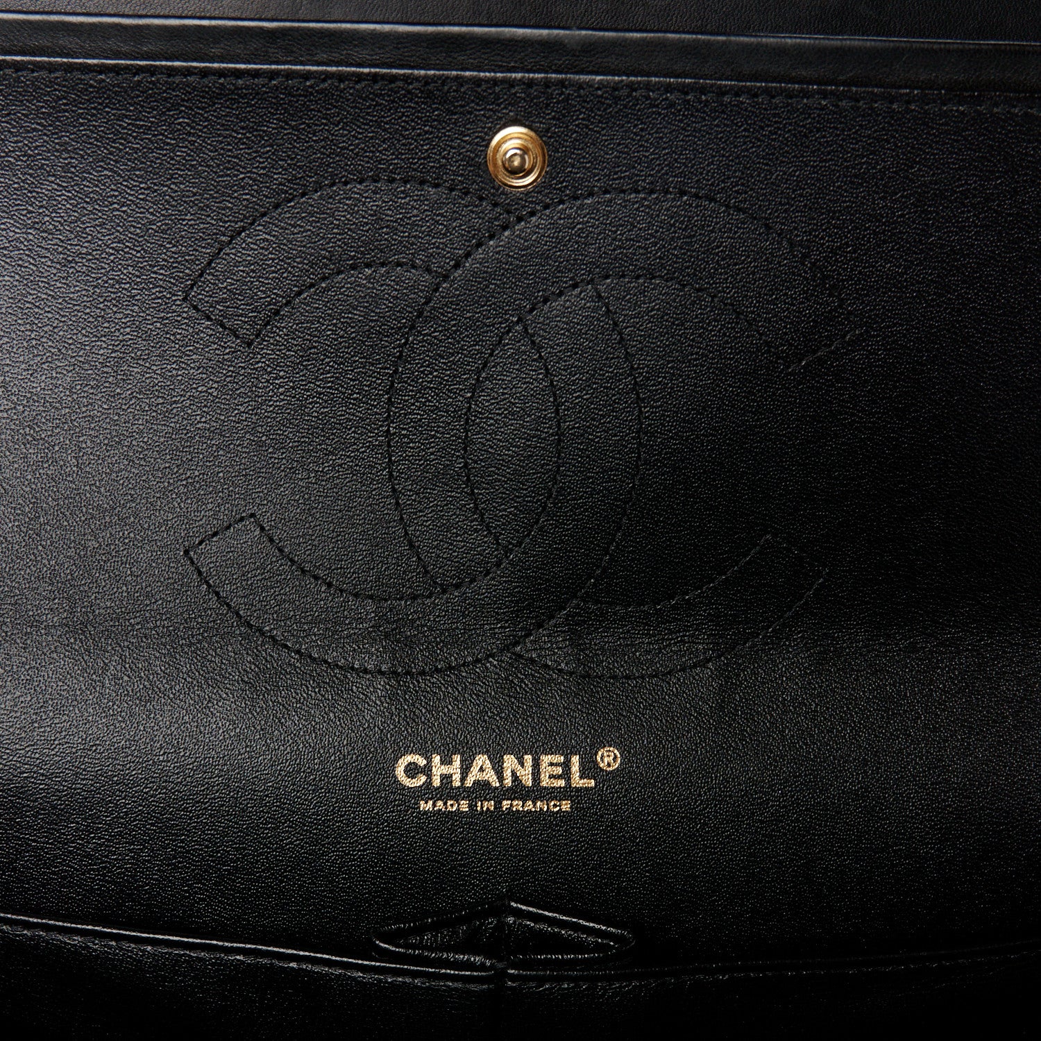 Chanel Lambskin Chevron Quilted Jumbo Double Flap Black 7 of 11