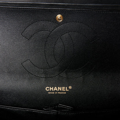 Chanel Lambskin Chevron Quilted Jumbo Double Flap Black 7 of 11
