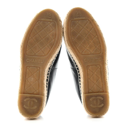 Chanel Lambskin CC Espadrilles 35 Navy Blue Dark Grey 5 of 8