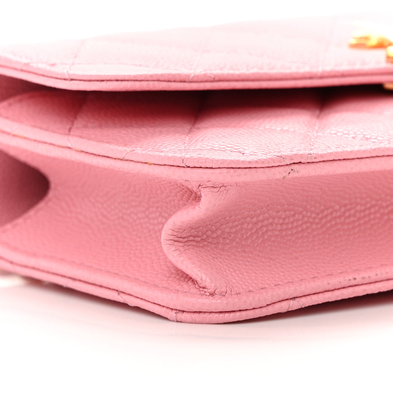 Chanel Caviar Quilted Flap Phone Holder With Chain Light Pink 10 of 14
