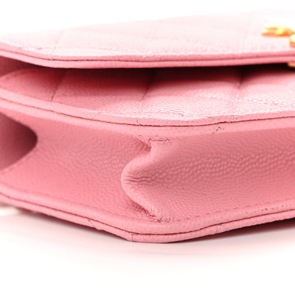 Chanel Caviar Quilted Flap Phone Holder With Chain Light Pink 10 of 14