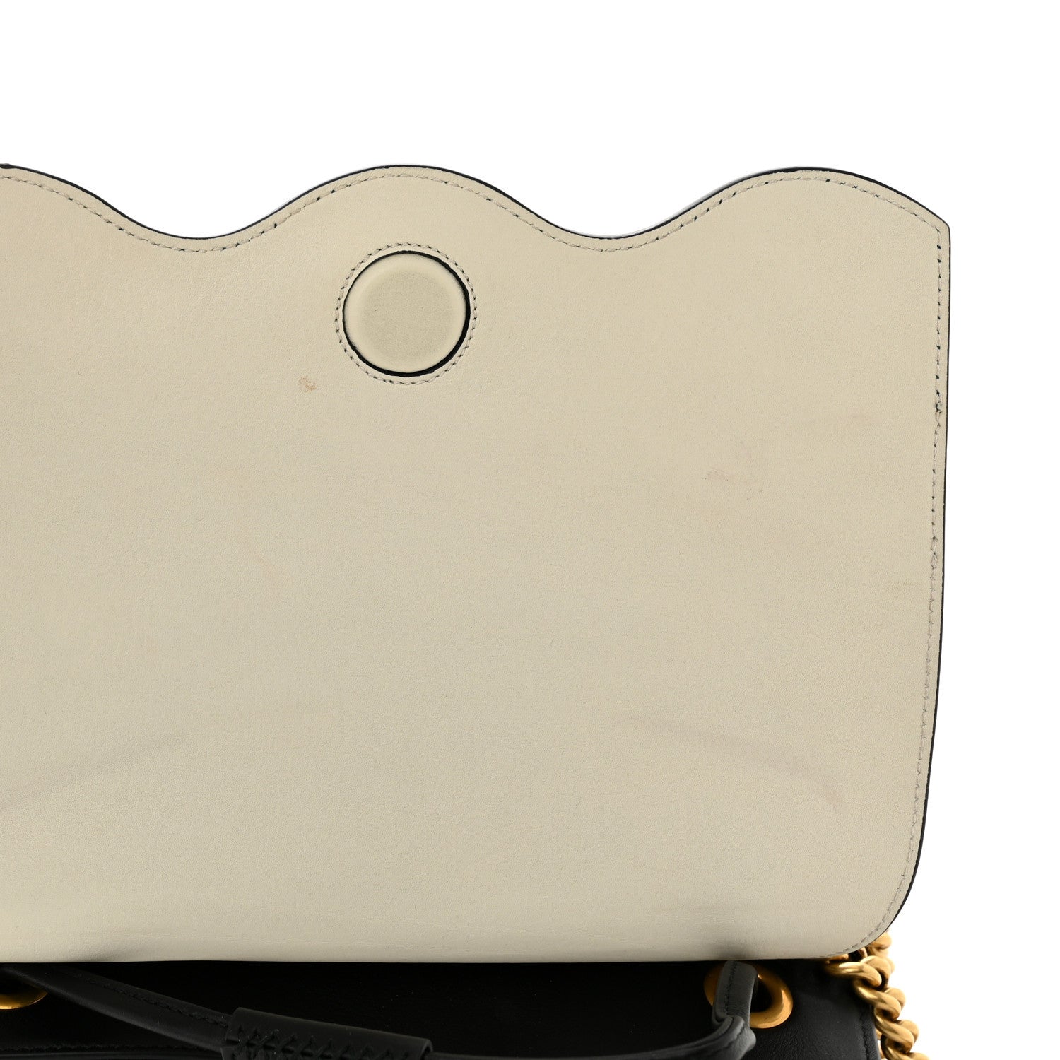 Gucci Calfskin Medium Malin Chain Backpack White Black Gold 10 of 12