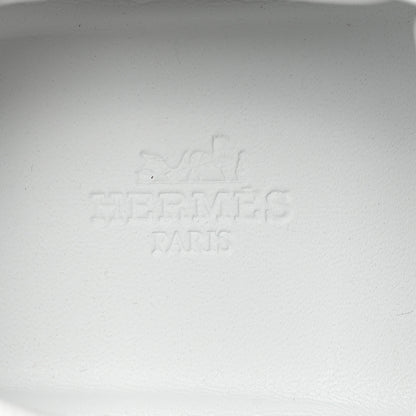 Hermes Air Mesh Suede Goatskin Bouncing Sneakers 40 Vert D'eau White 7 of 8