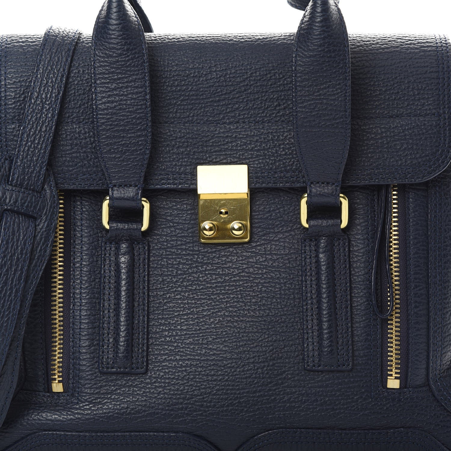 3.1 Phillip Lim 3.1 Textured Calfskin Medium Pashli Satchel Ink 8 of 12